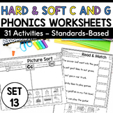 Hard and Soft C and G Worksheets and Word Sorts  - Phonics