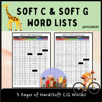 Preview of Hard / Soft C and Hard / Soft G Word Lists | Reading fluency and phonics