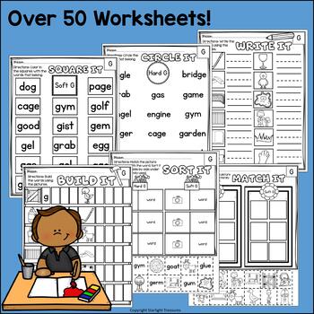 hard soft g worksheets and activities for early readers phonics