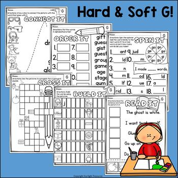 hard soft g worksheets and activities for early readers phonics