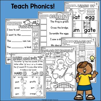 hard soft g worksheets and activities for early readers phonics