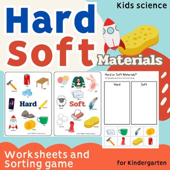 Preview of Hard & Soft Materials properties, science for kids, pre-school and kindergarten