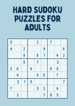 Preview of Hard Sudoku Puzzles for Adults, Advanced Grid Games, Ultimate Brain Workout
