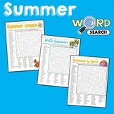 Hard Summer Word Search Puzzle June July August Activity V