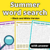 Hard Summer Word Search and Puzzles - Summer Word Find Wit