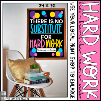 Hard Work Growth Mindset Bulletin Board, Door Decoration Kit, or ...