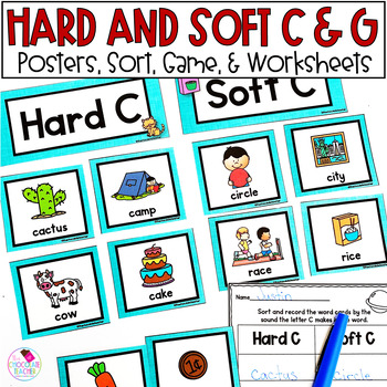 hard and soft c and g phonics worksheets word sorts tpt