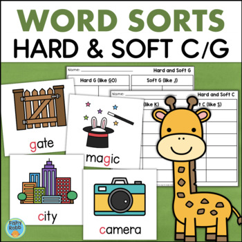 Preview of Hard & Soft C Hard & Soft G WORD SORTS Phonics Activities Reading Center