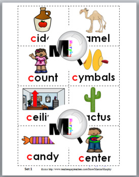 hard and soft c sorting activity worksheets posters