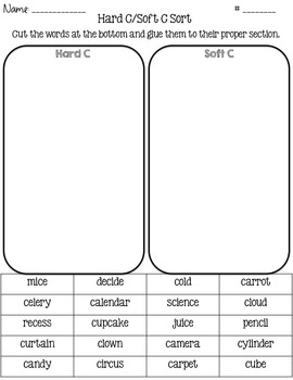 hard and soft c spelling rules activity pack by peppy zesty teacherista