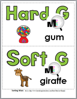 Hard and Soft G Sorting plus Worksheets & Posters - Set 1 (Hard G & Soft G)