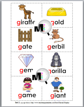 Hard and Soft G Sorting plus Worksheets & Posters - Set 1 (Hard G & Soft G)