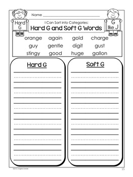 Soft G Words For 2nd Grade