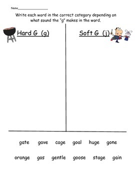 hard and soft g and c worksheets by morgan sturm tpt