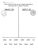 Hard and Soft G and C worksheets