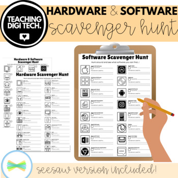 Preview of Hardware and Software Scavenger Hunt Worksheets ACTDIK001 ACTDIK007