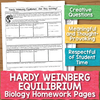 Hardy Weinberg Worksheets Teaching Resources Tpt