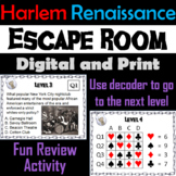 Harlem Renaissance Activity: Escape Room (Roaring 20s Unit)