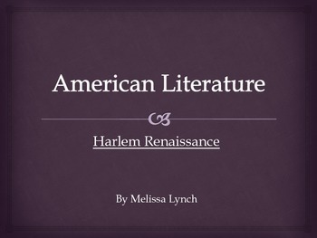 Preview of Harlem Renaissance - American Literary Movement Series, part VI