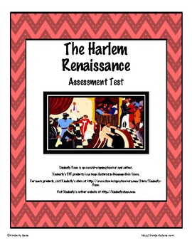 The Harlem Renaissance Assessment Test By Kimberly Dana | TPT