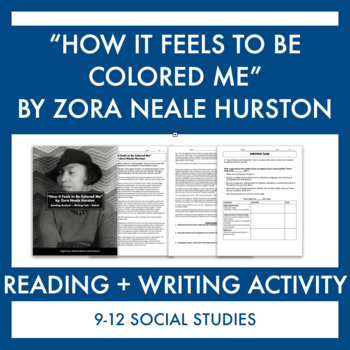Preview of Harlem Renaissance:"How It Feels to Be Colored Me," Hurston -- Reading & Writing
