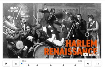 Preview of Harlem Renaissance Interactive Video Quiz - Black History in America