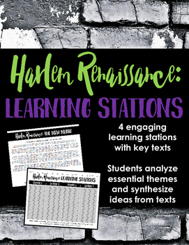 Preview of Harlem Renaissance Introduction Learning Stations -- Perfect for Poetry