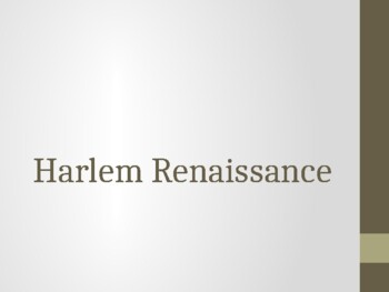 Preview of Harlem Renaissance Opening PowerPoint