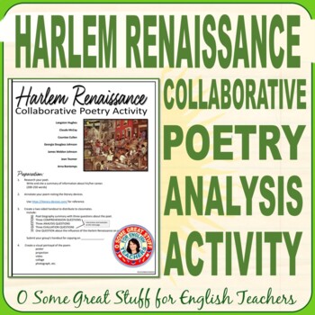 Preview of Harlem Renaissance Poetry Group Project and Presentation