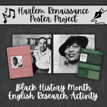 Preview of Harlem Renaissance Poster Project || Black History Month, Poetry Analysis