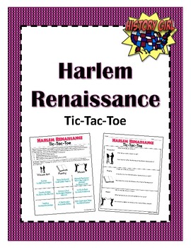 Preview of Harlem Renaissance Tic-Tac-Toe