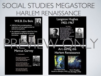 Harlem Renaissance African Americans 1920's Reading Writing Activities
