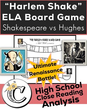 Preview of Harlem Renaissance vs Shakespeare Board Game ELA passage-based reading analysis