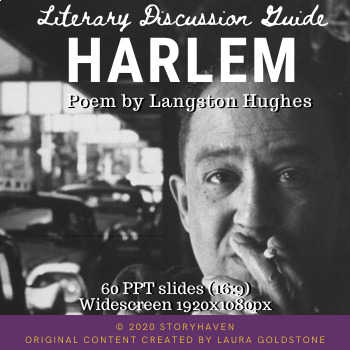 Preview of Harlem by Langston Hughes - Discussion PPT Slides (1920x1080px)