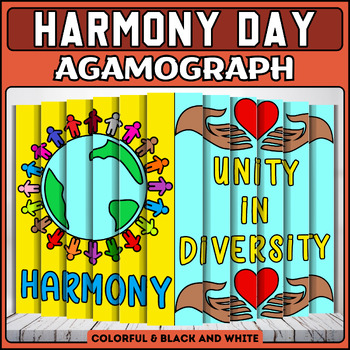 Preview of Harmony Day Agamograph Craft: Unity in Diversity Coloring Activity | 3D Bulletin