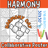 Harmony Day Coloring Collaborative Poster- Bulletin Board 