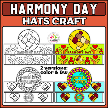 Preview of Harmony Day Crowns Activity: Unity in Diversity, Headdress Headbands & Hat