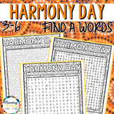 Harmony Day Vocabulary Find A Word Activity - 3rd - 6th Grade
