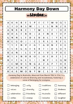 Preview of Harmony Day - Word Search