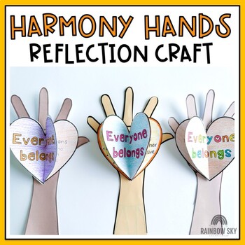 Preview of Harmony Hands Reflection Craft and Display - Harmony Week Craft