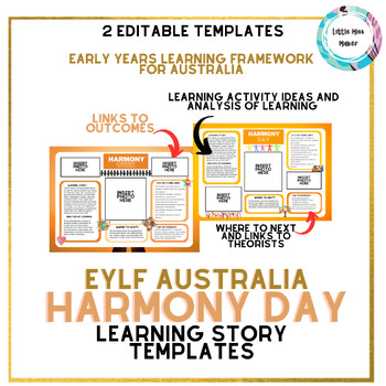 Preview of Harmony Week (Day) EYLF Early Learning Story EDITABLE Templates Australia