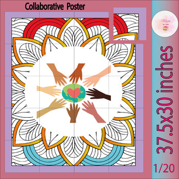 Preview of Harmony day Collaborative Coloring posteres | Everyone Belongs Bulletin Board