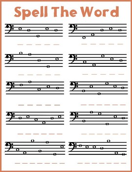Preview of Harmony in Words : Spell and Play with Note Identification Worksheets for Piano