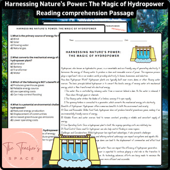 Preview of Harnessing Nature's Power: The Magic of Hydropower Reading Comprehension Passage