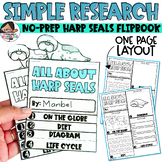 Harp Seals Research for Littles | No-Prep Flipbook | Winte