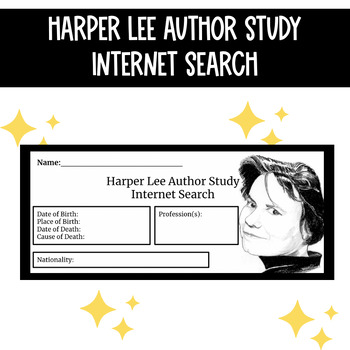 Preview of Harper Lee Author Study Internet Search