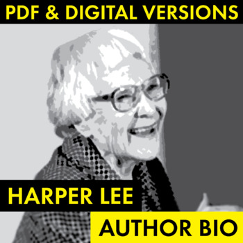 Preview of Harper Lee Author Study To Kill a Mockingbird PDF & Google Drive Biography CCSS