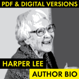 Harper Lee Author Study To Kill a Mockingbird PDF & Google