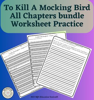 Preview of Harper Lee's To Kill A Mockingbird  Practice Worksheet Bundle 6 thematic units