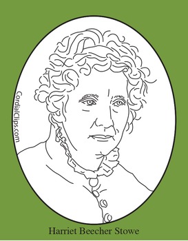 Harriet Beecher Stowe Clip Art, Coloring Page or Mini Poster by Cordial ...